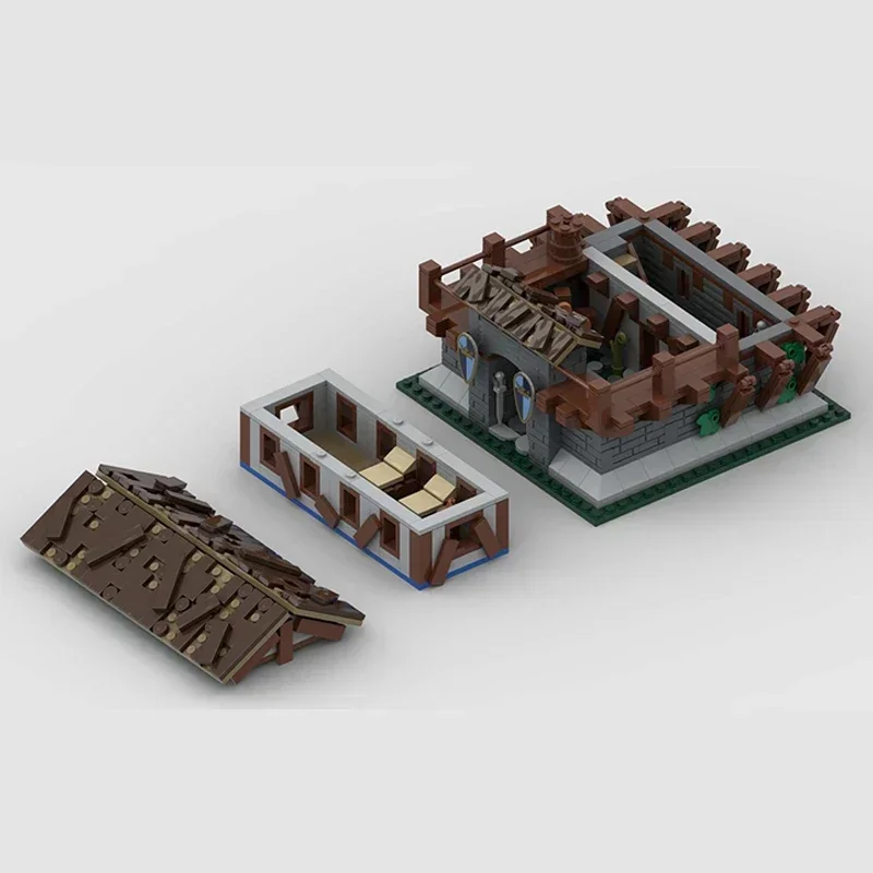 Bloques de construcción Moc modelo Medieval Empire Barracks ladrillos técnicos DIY montaje juguetes de construcción para niños regalos de vacaciones