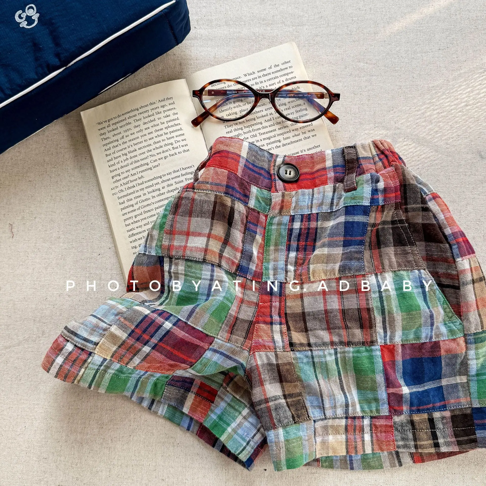 Kids Clothes Girls Shorts Summer Fashion 1-6Years Boys Patchwork Plaid Shorts Loose Casual Pants
