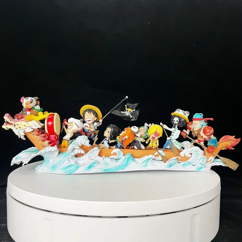 36-90cm One Piece Anime Figure Straw Hat Pirates Dragon Boat Luffy Nami Zoro Sanji Brook Robin Usopp Chopper Franky Model Gift