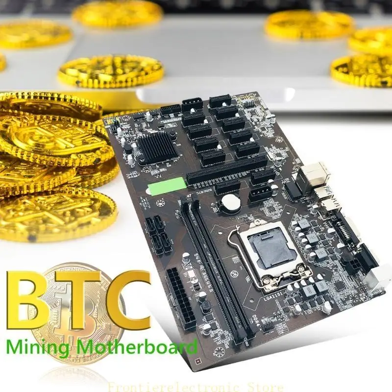 

G8DB Miner Motherboard B250 BTC for CPU Set PCI-E 12 Video Card slot VGA DVI support LGA 1151 DDR4 Sodimm SATA3.0 USB3.0