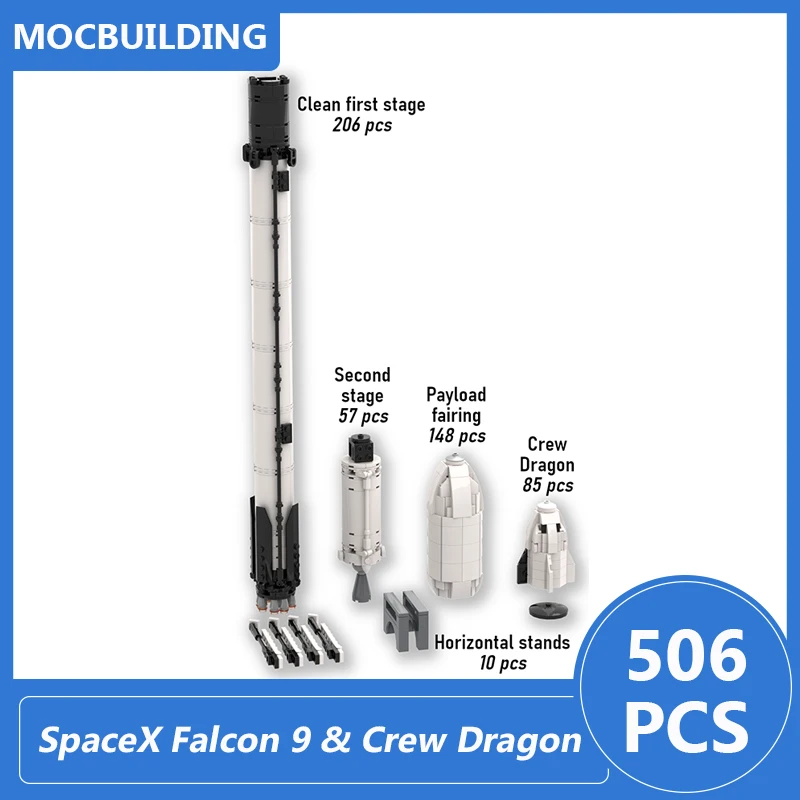 SpaceX Falcon Heavy 1:110 Scale Model Moc Building Blocks Diy Assemble Bricks Space Series Educational Creative Toys Xmas Gifts