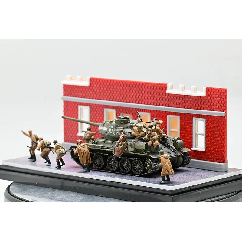 1:72 Scale Painted Model Finished Resin 12Pcs Soviet Infantry Soldiers DIY Scene Accessory Collection Display Gifts Fan