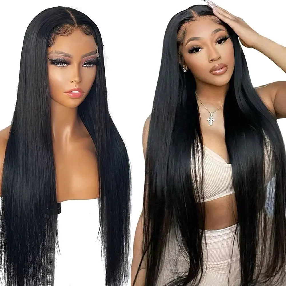 

Alisa 13x4 Straight Lace Frontal Human Hair Wig For Women Brazilian Pre Plucked 30 40 Inch 13x6 Hd Transparent Lace Front Wig