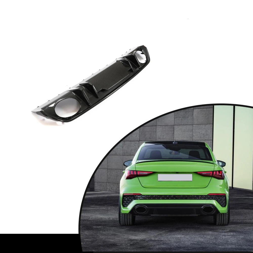

For Audi RS3 8Y Sedan 2022UP Dry Carbon Fiber Rear Bumper Diffuser Lip Spoiler