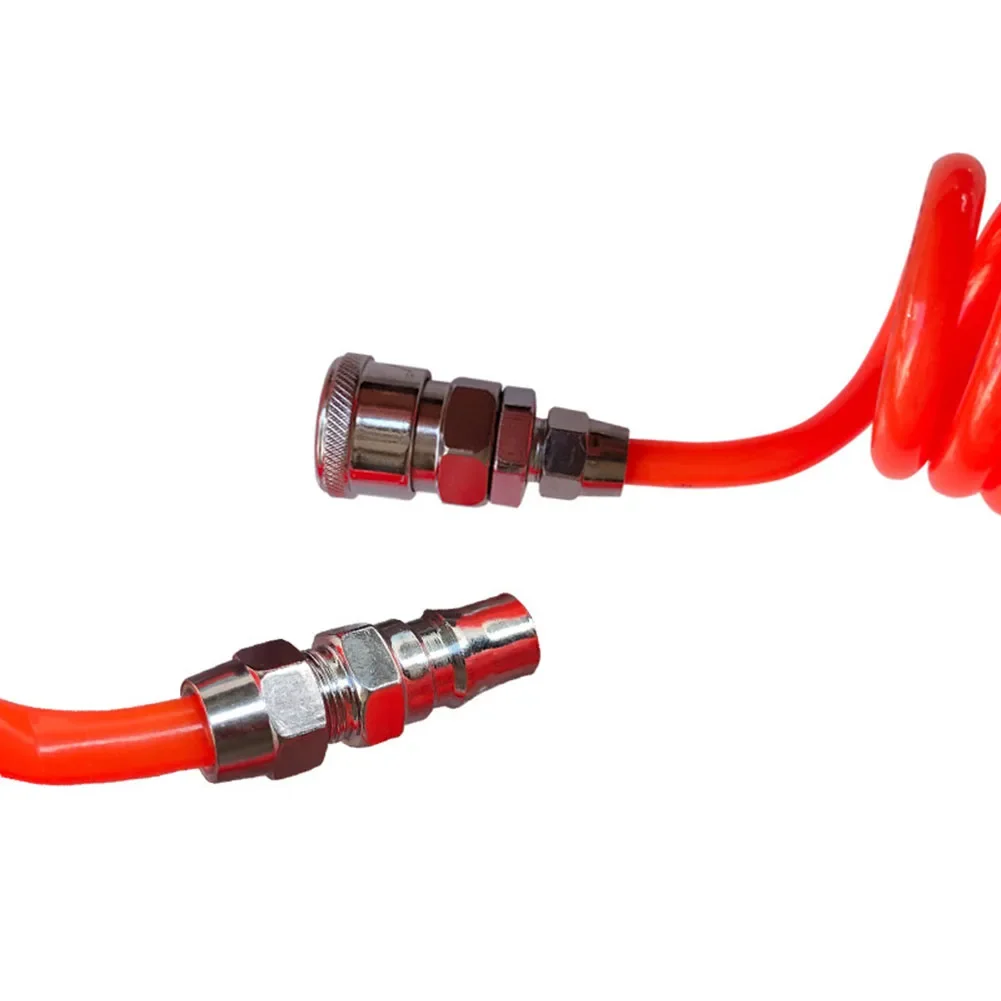 Manguera neumática de PU con conectores para herramientas neumáticas, manguera de compresores de aire, tubo de resorte telescópico de PU neumático