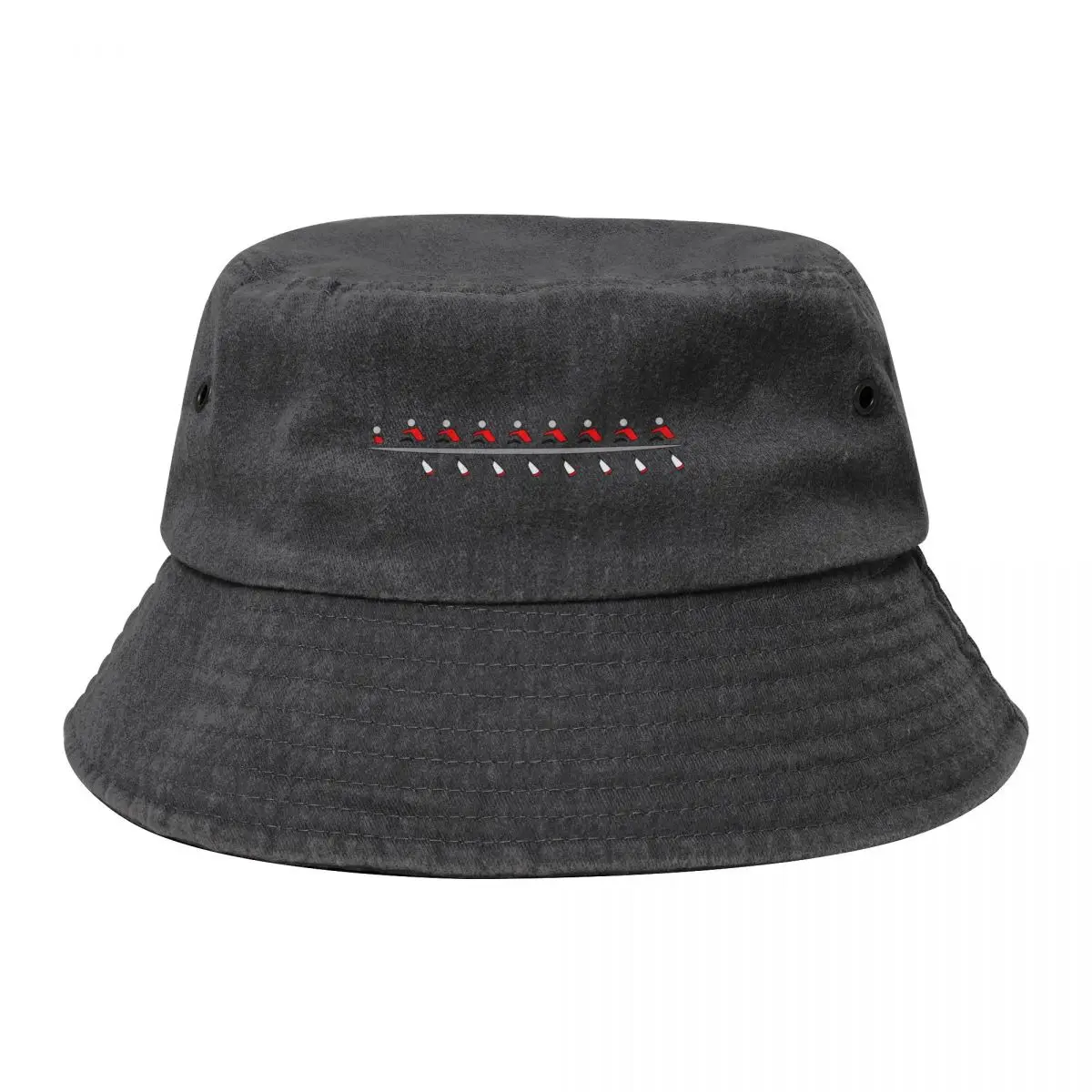 

Rowing - an 8+, red & black, light background Bucket Hat cute black Golf Cap Men's Women's