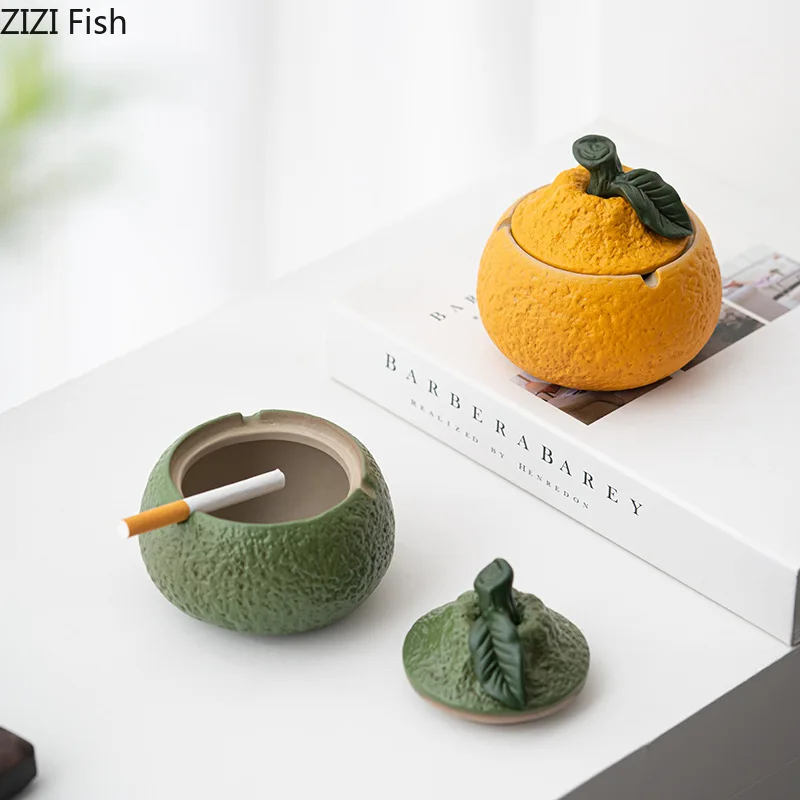 Orange/persimmon Shaped Ashtray Office Desk Decoration Smoking Accessories for Weed Simulated Fruits Ashtray Gift for Boyfriend