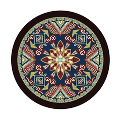 Bohemia Mandala Round Carpet Living Room Geometric Ethnic Flowers Bedroom  Anti-slip Vintage Floor Mat Home Decoration