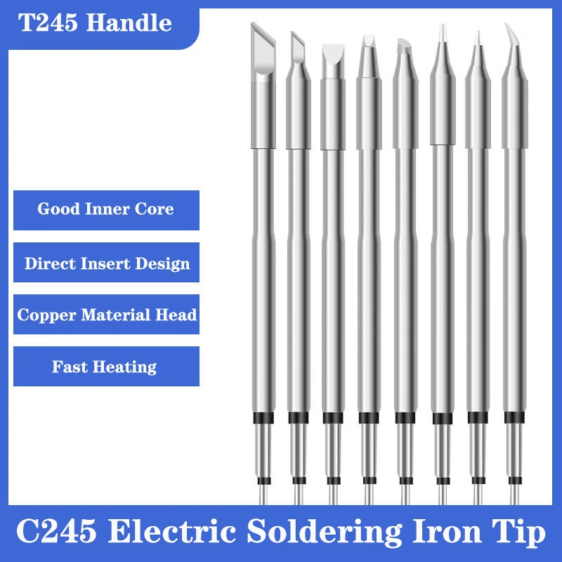 1pc C245 Electric Soldering Iron Tip Solder Bits Replacement for JBC Soldering Station T245 General Purpose Handle