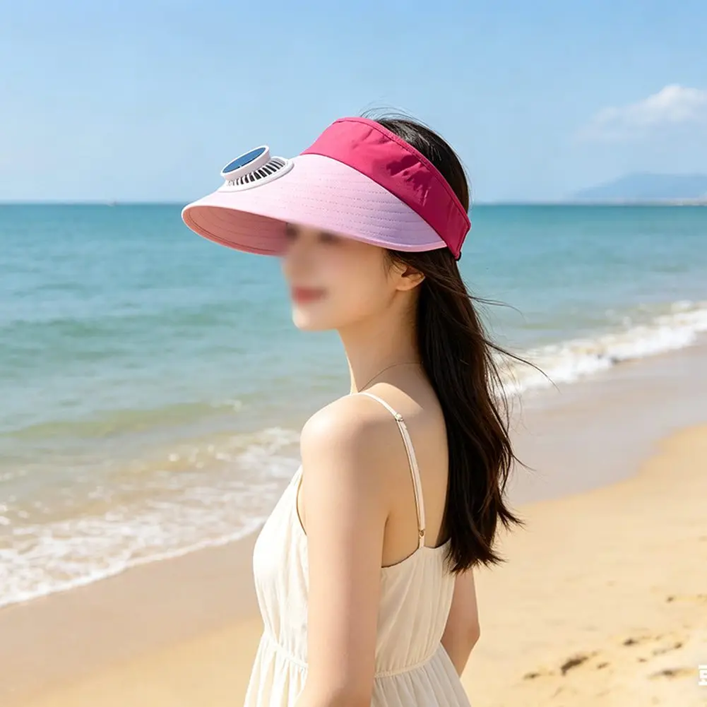 

Solar Powered Sun Hat With USB Fan For UV Protection And Cooling Wide Brim Cap Adjustable Fit For Men Women
