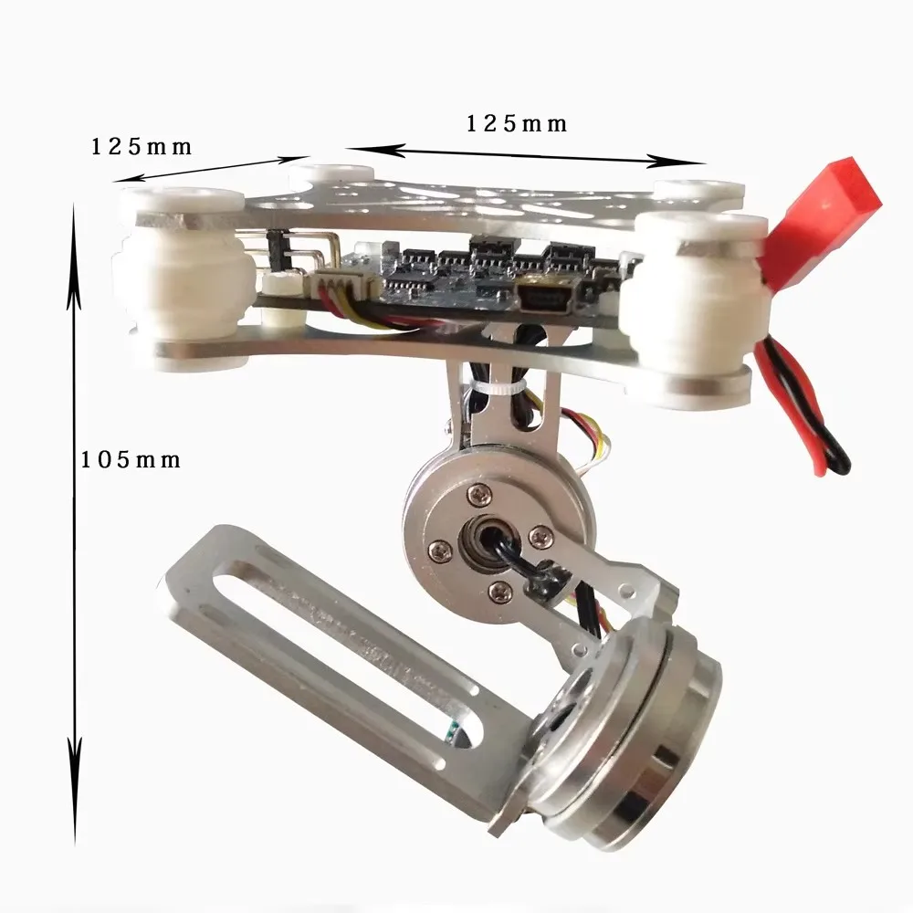 Lichte versie Luchtfotografie Twee-assige PTZ Gopro 3 Hond 3 Besturingskaart PTZ Hardware-onderdelen