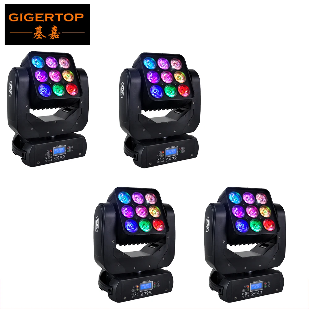 

Freeshipping 4Pcs/Lot 9 x 10W Led Beam Moving Head Matrix Light For Disco Light 110V-240V DMX 512 9 Head Led Moving Head Matrix