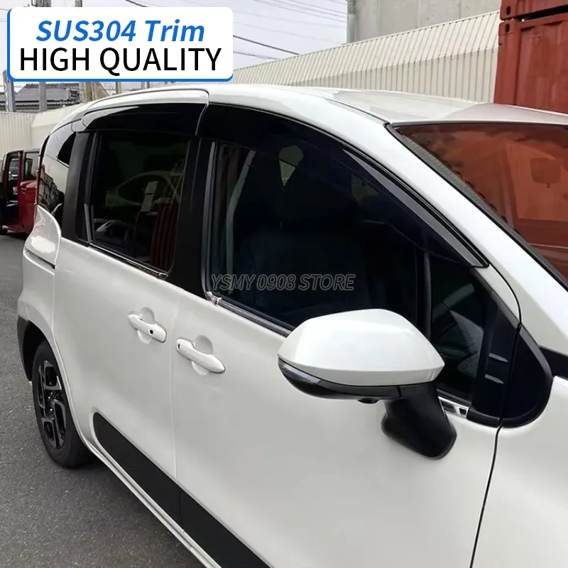 Accesorios exteriores de acero inoxidable para automóviles, embellecedor de ventana cromado de 4 Uds para Toyota Sienta 2022 2023