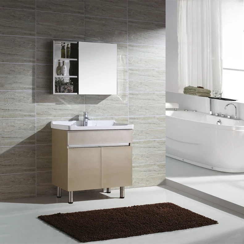 

Stainless steel floor cabinet combination, bathroom mirror shelf, washbasin, balcony laundry cabinet