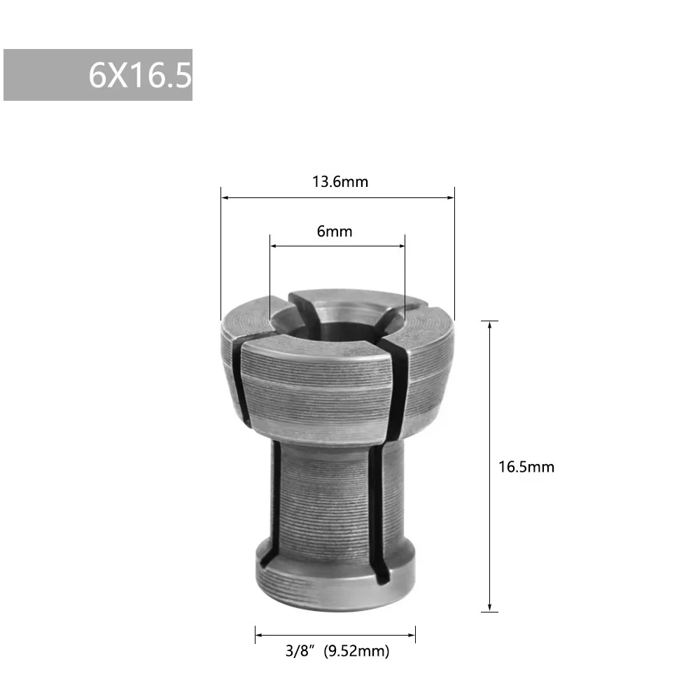 Collet Chuck Adapter M17 6/6.35/8mm Trimmer Chuck With Nut Engraving Trimming Machine Router Woodworking Accessories Adapter