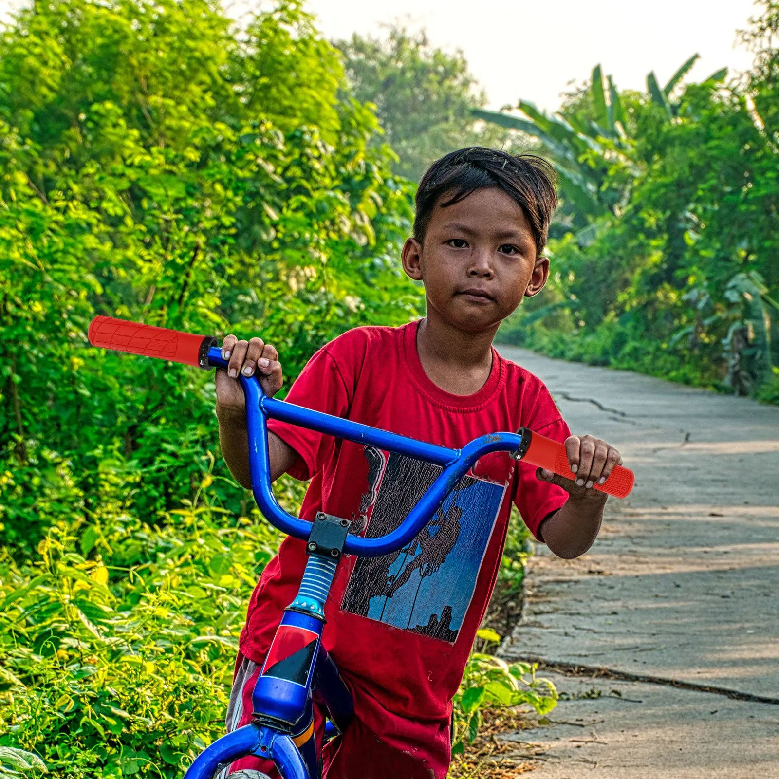 

2Pcs Bike Handlebar Grips Nonslip Rubber Comfortable Cycling Accessories Fixed Gear Mountain Road Bikes Shock Absorption Durable