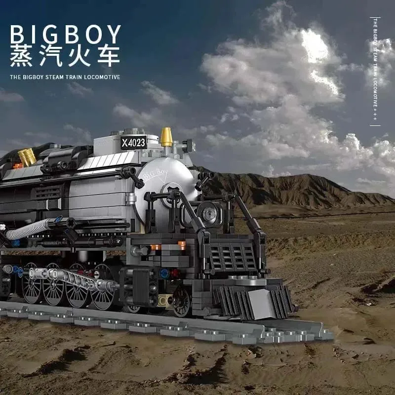 1608 PCS Bigboy Steam Train Lecomotive Model Railway Express Toys Birthday Christmas Gift  Bricks Building Blocks59005