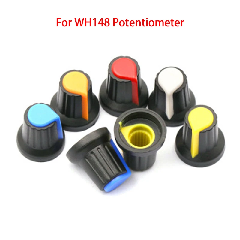 2/5/10pcs WH148 Potentiometer Schakelaar Knop Cap 5 kleuren 6mm AG2 Schakelaar Plastic pruim Handvat 15X17mm Potentiometer Power Caps