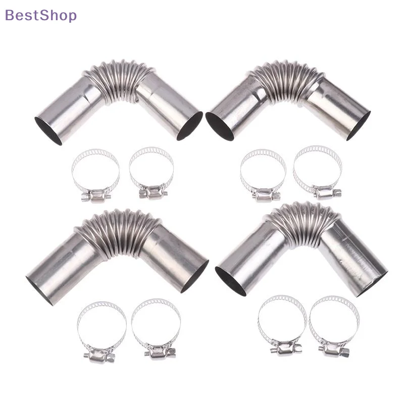 

♥ Нагреватель 13 см, гибкие вентиляционные трубы из нержавеющей стали | 90 ° Угловые гофрированные каналы с хомутами для шлангов для применения вентиляции/выхлопных газов