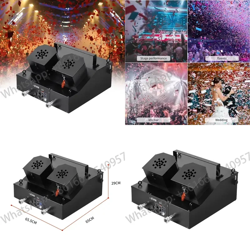 Machine à Rubans Électrique Professionnelle 250W pour DJ, Double Tête, CO2 Glace Sèche, Contrôle DMX512, Ventilateur Lumineux Multicolore