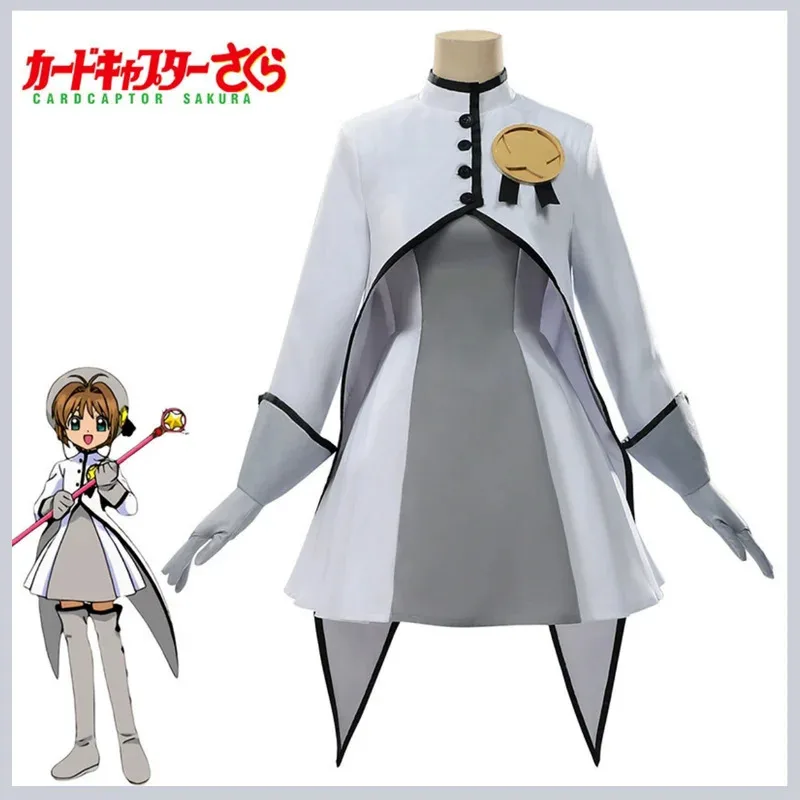 

Аниме Cardcaptor Kinomoto Sakura Косплей Костюм Card Captor The Sword Платье Шаль Парик Женский Сексуальный Милый Carn8;c'4,t;6.j'2;