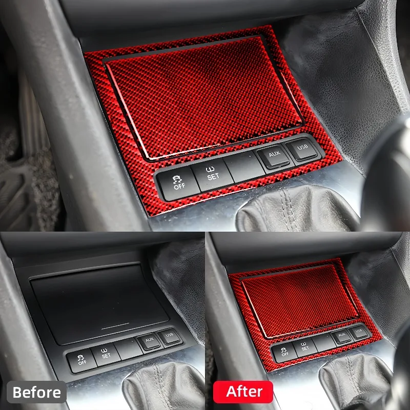 Carbon Fiber Internal Cover Stickers Ashtray Panel Decorative Frame For VW Golf 6 Golf 6 Gti R Mk6 2008-2012 Scirocco 2009-2016 view 5