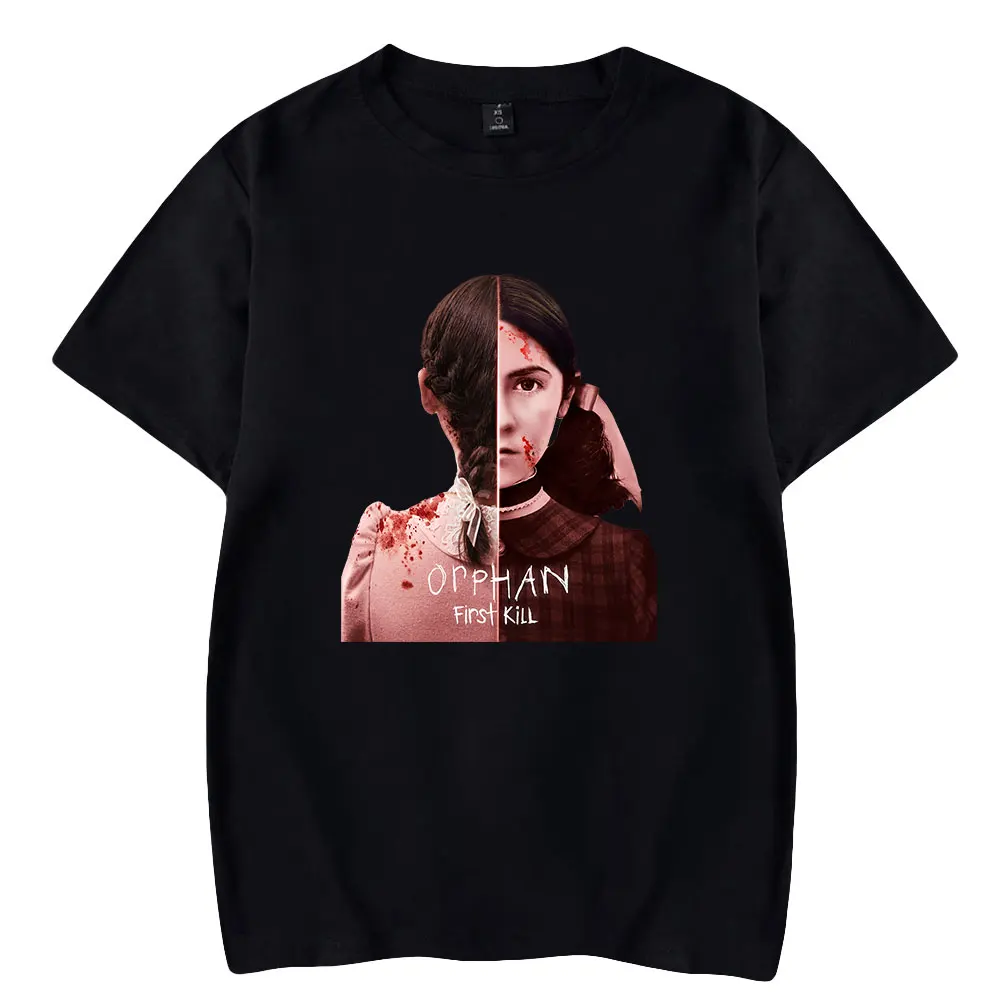 

Orphan First Kill Tshirt Crewneck Short Sleeve Men Women T-shirt American Movie Horror Film Unisex Clothes