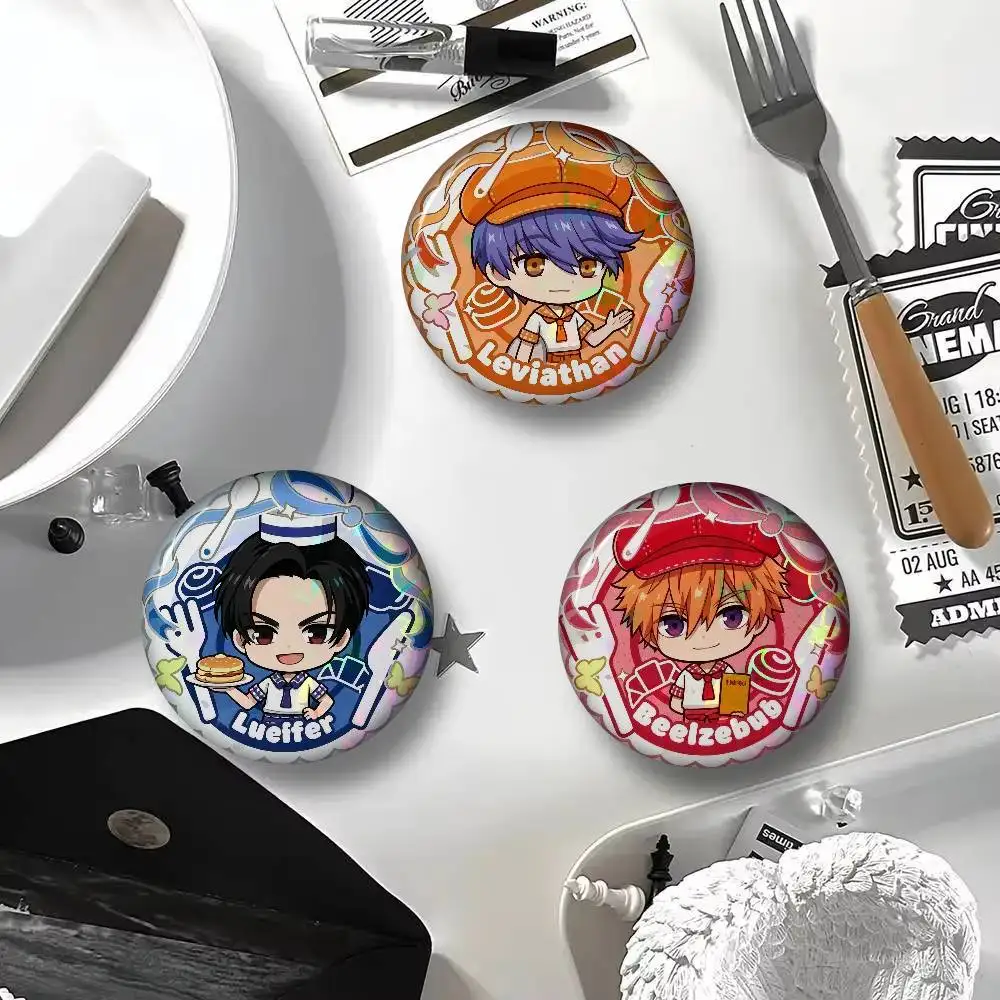 Game Obey Me Otome Sim Leviathan Mammon Satan  Tinplate Soft Button Pins Animal Icon Brooch Lapel Backpack Badge Accessories Pin