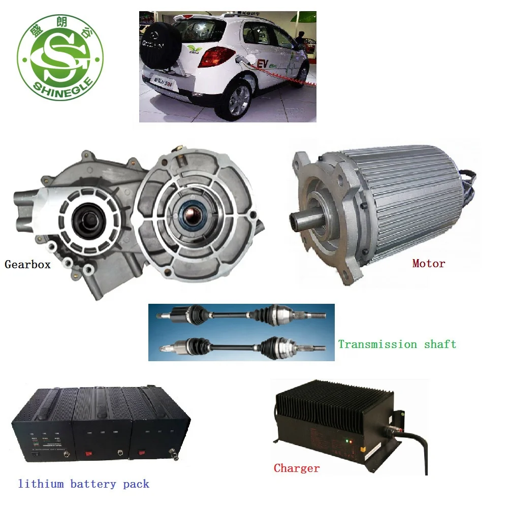 SHINEGLE 48v  72v 96v 108v 15kw Gasoline electric vehicle conversion motor with controller rear axle charger