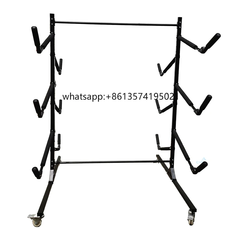 Soporte de almacenamiento para exhibición de tabla de surf, estante rodante con ruedas, tabla de Paddle para Kayak, canoa, estantes plegables