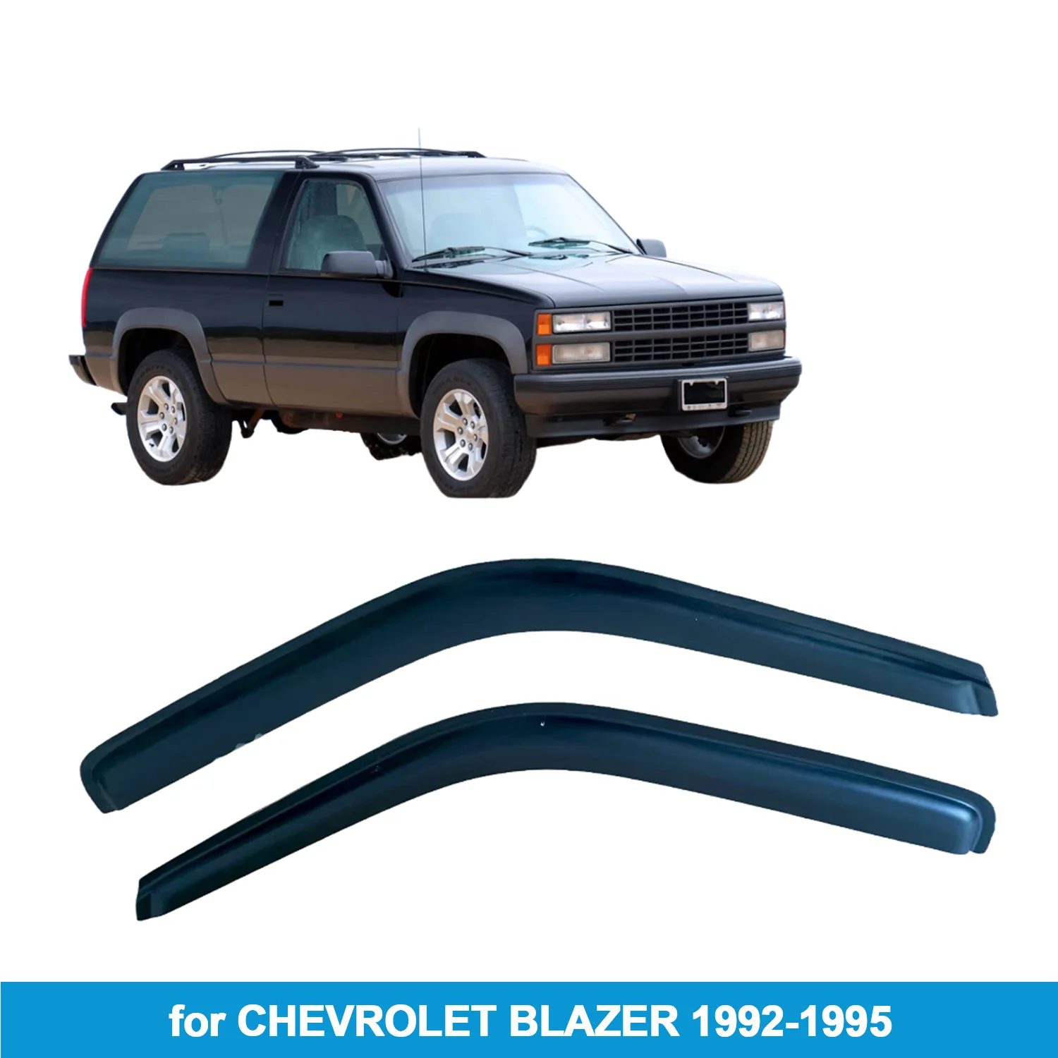 

Window Visor for CHEVROLET BLAZER 1992-1995 Rain Guard Side Vent Deflector Weathershield Outside-Mount Tape On