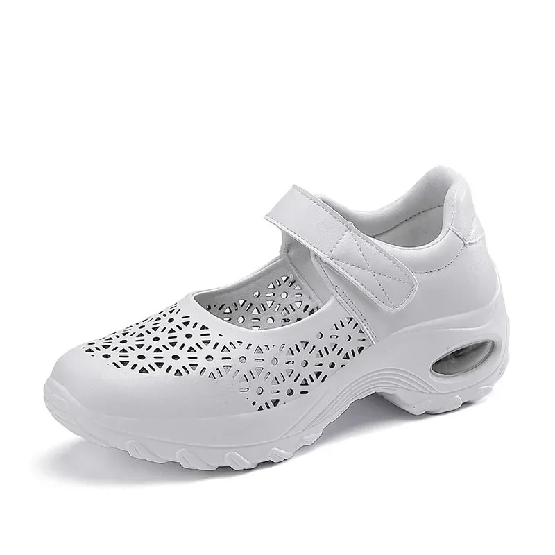 Hot Selling Summer New Style Women\'s Outdoor Sneakers Comfortable Breathable Hollow Casual Shoes Sports Mesh Womans White Shoes