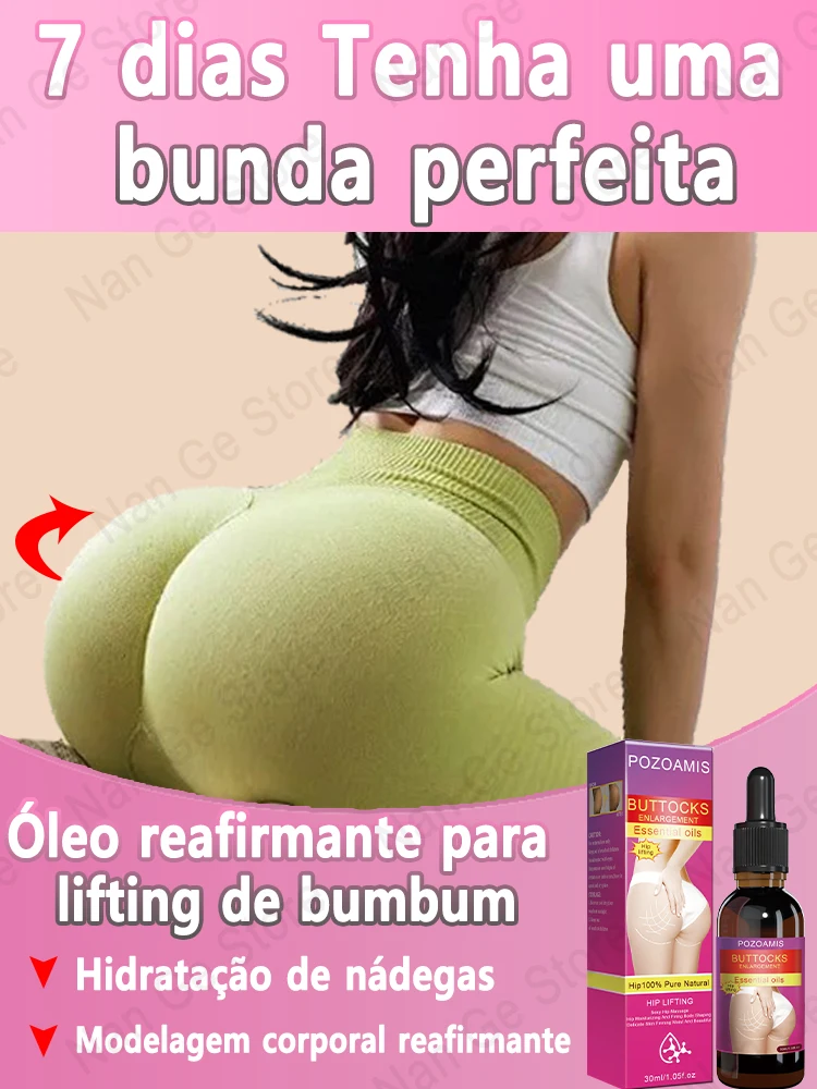 Nádegas Alargamento Óleo Essencial, Big Butt Enhancement, Crescimento das nádegas, Shaping e Shaping, Corpo Sexy