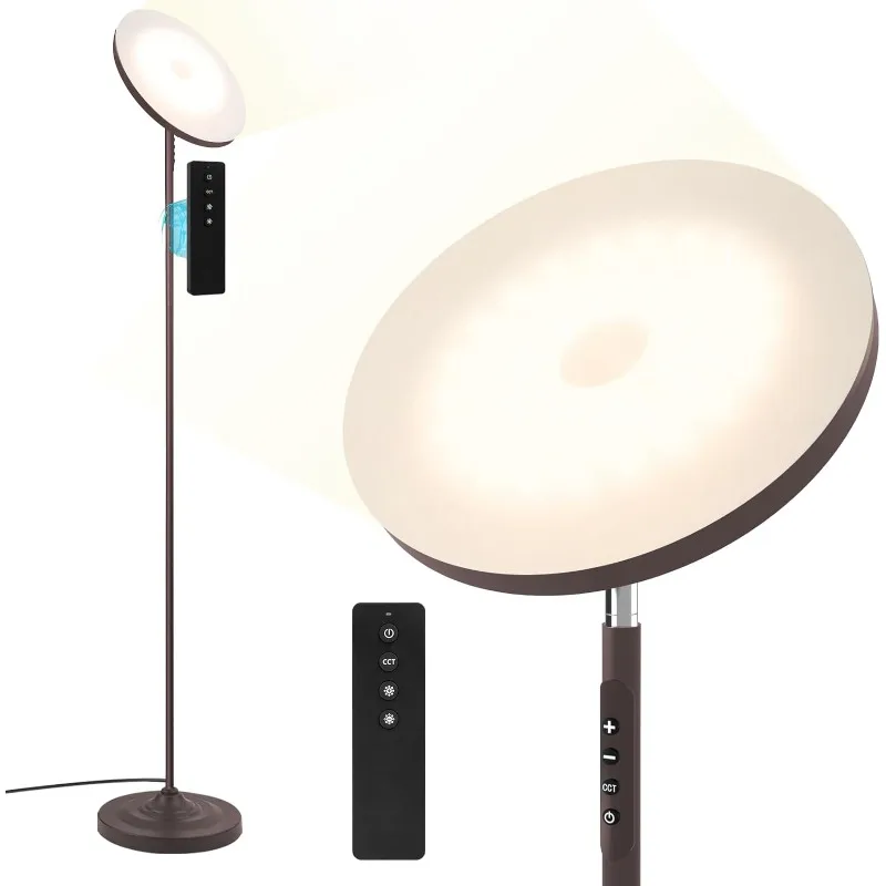 Upgraded Floor Lamp, 36W/3600LM Super Bright Floor Lamp with Remote Control, Stepless Adjust Color Temperatures & Brightness