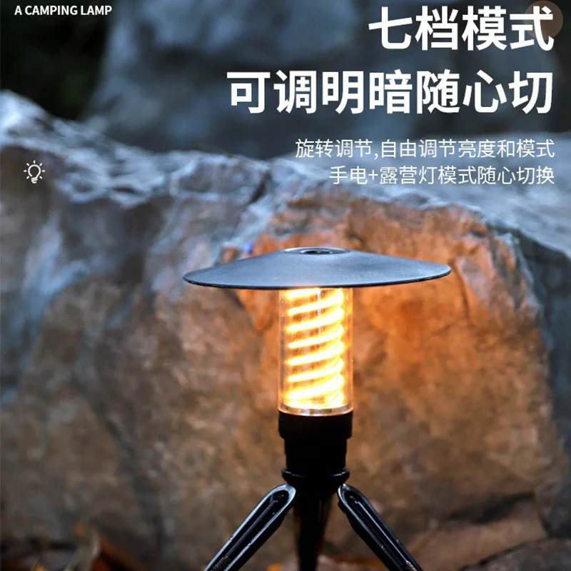 Outdoor Camping LED Light, Portable Rechargeable Hanging Tent Lantern, Long Lasting Ambience Lamp For Canopy Camp Site