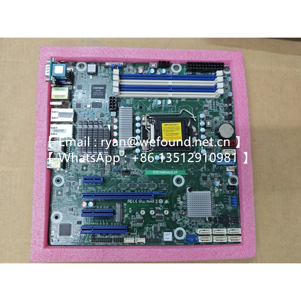 E3C246D4U2-2T E-2100/E-2200 Series Processors Dual Channel DDR4 ECC/non-ECC UDIMM RJ45 (10GbE) by X550-AT2  IPMI