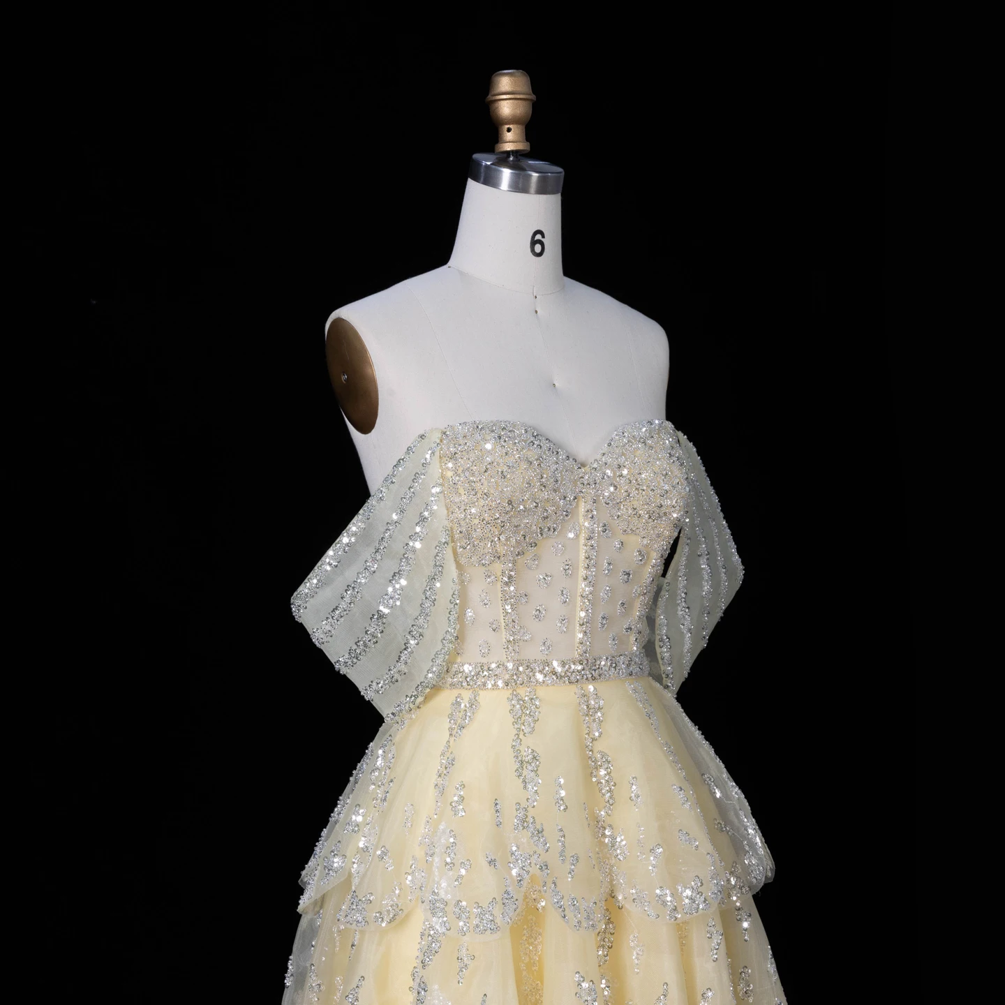 Sharon Said Luxuriöses Rüschen-Ballkleid in Rosa, Elegantes Gelbes Abendkleid, Formelles Ballkleid 2026 für Damen, Hochzeitsfeier, SS612, Maßanfertigung – Detail 14