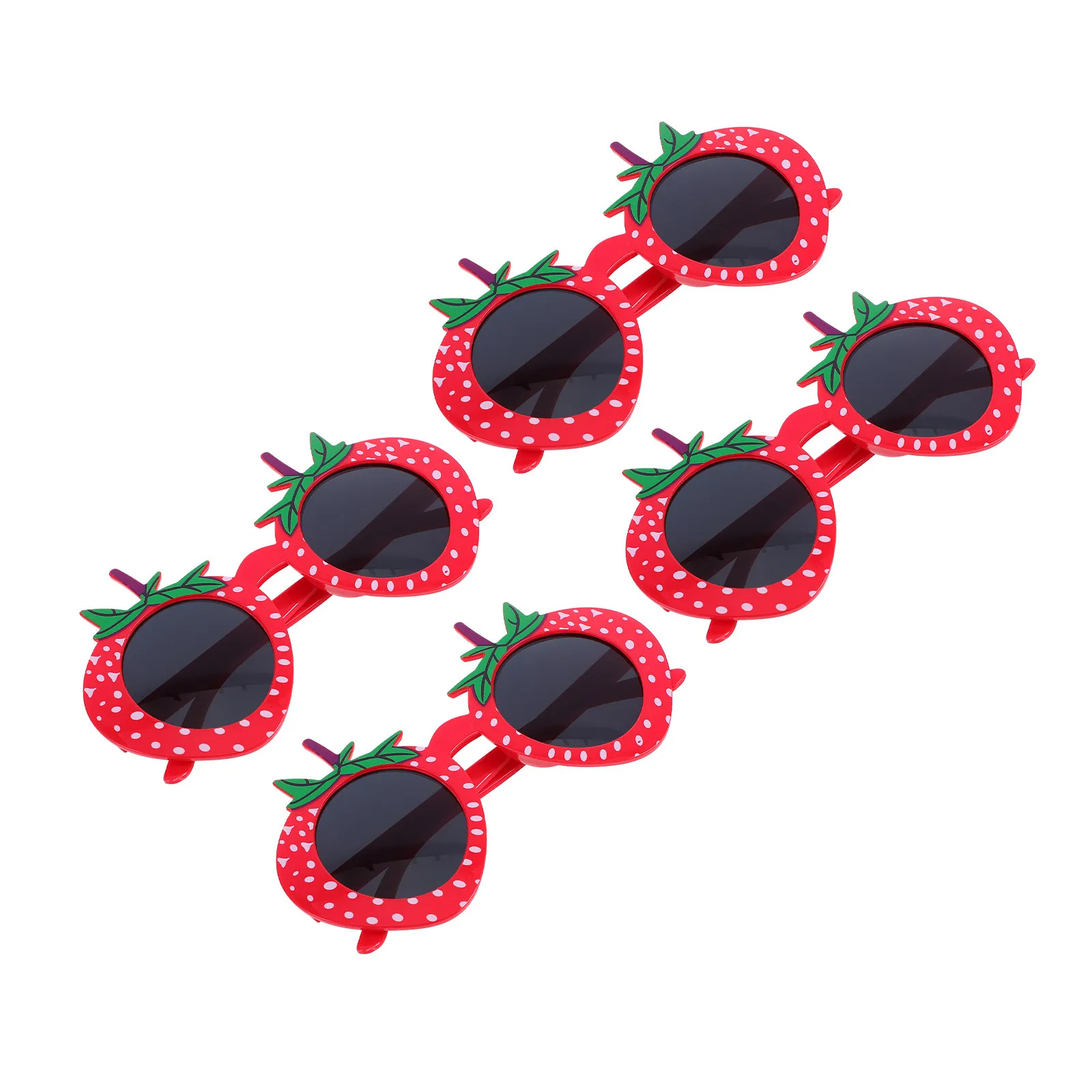4Pcs Strawberry Sunglasses Whimsical Fruit Design Comfortable Party Sunglasses for Birthday Hawaiian Luau Costume Fancy Dress