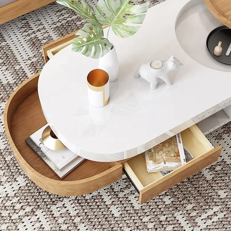 #Modern Living Room Combination Round Small Side Table Storage Stainless Steel  Metal Nesting Coffee Table