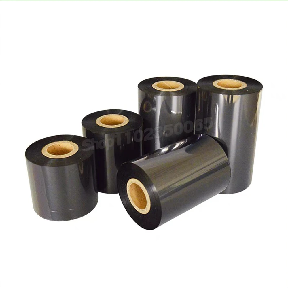 

300m Wax-based Carbon Band 80 90 100 110mm Wax Label Ribbon For Phone Thermal Transfer Printer Barcode Label Printer Resin Based