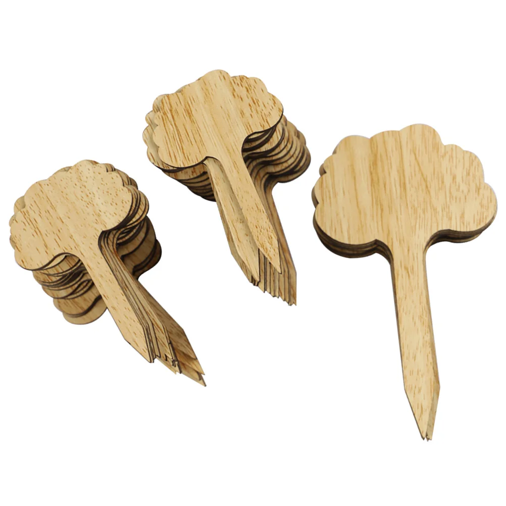 

50 Pcs Wooden Plant Labels Durable Reusable Garden Toppers Smooth Edges Small Size Lightweight Decorative Supplies