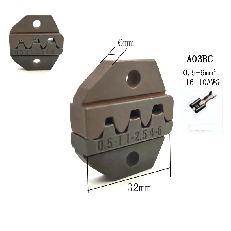 Die Sets For FSE/HS-A03BC/A06WF2C/A07FL/A26TW/PP-T/A2546B Crimping Plier Machine Modules Jaws Plug Spring Crimping Cap Terminals