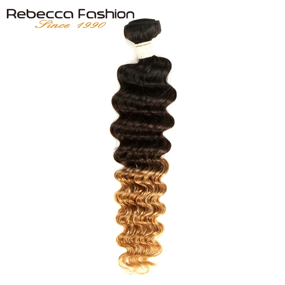 Rebecca Ombre Malaysian Deep Wave Bundles 1/3/4 Pcs Remy 2 Tone Color T1B/27# T1B/30# T1B/99J# 100% Human Hair Bundles