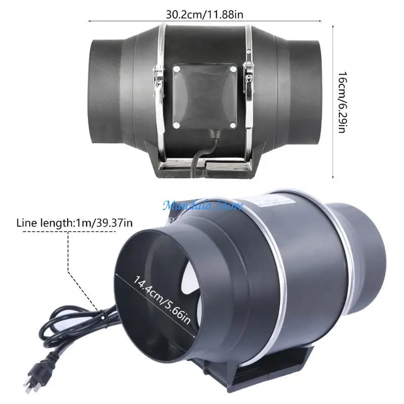 U2JC Indoor 6" Plastic Ventilator 150 Type Crossflow Fan Exhaust Blower for Home