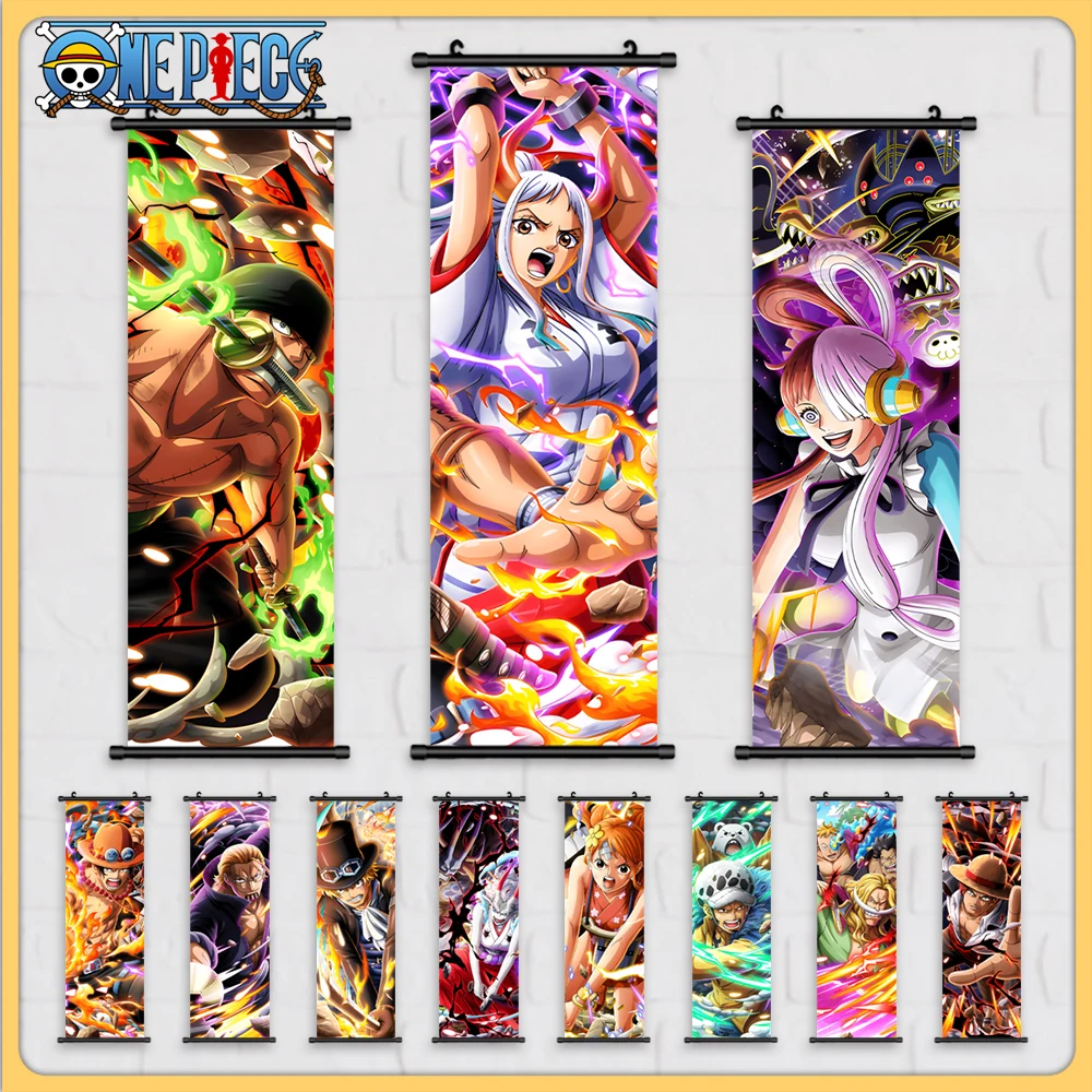 

Anime Canvas Wall Art ONE PIECE Painting Hanging Scrolls Cartoon Modular Picture Poster for Home Decor