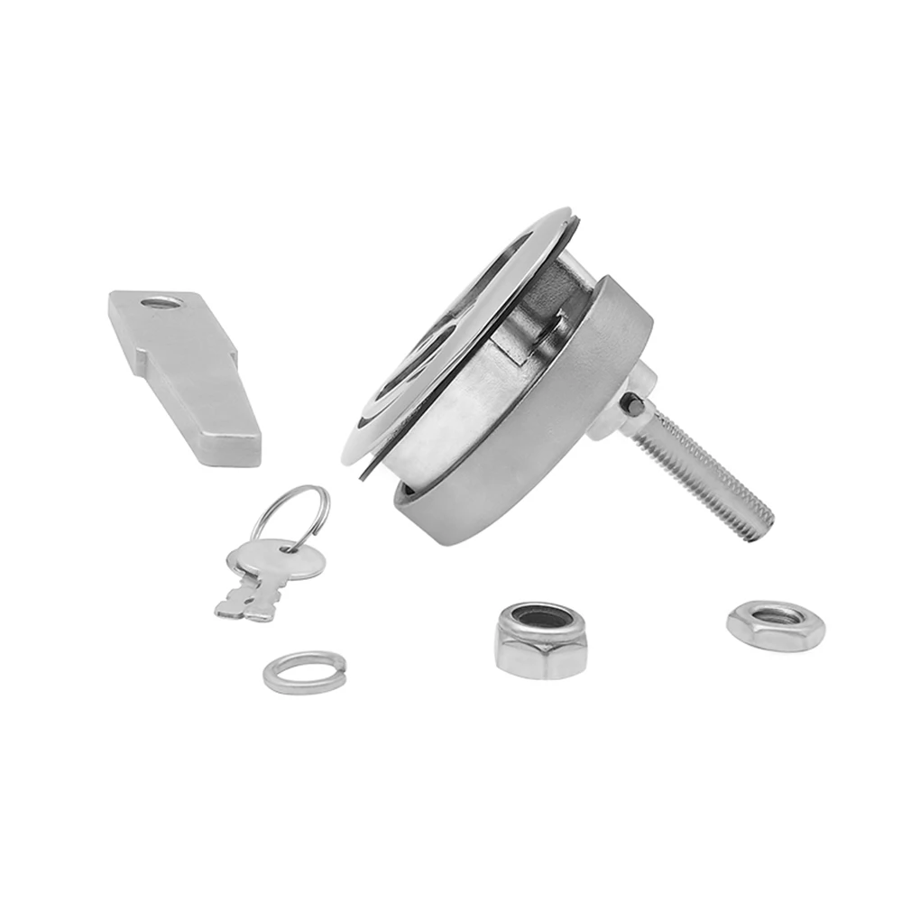 Marine Hatch Latch Lock Chrome Plated Insert Flush With Key Turning Lock 316 Stainless Steel Marine Accessories Boat Hardware