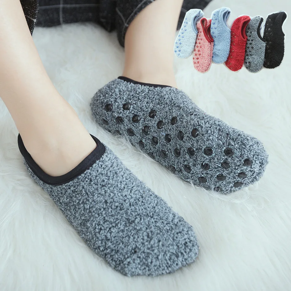 Spring And Autumn Floor Socks Anti Slip Adult Thickening Warm Shoes Indoor Carpet Women Socks Mix Color 5pair/lot