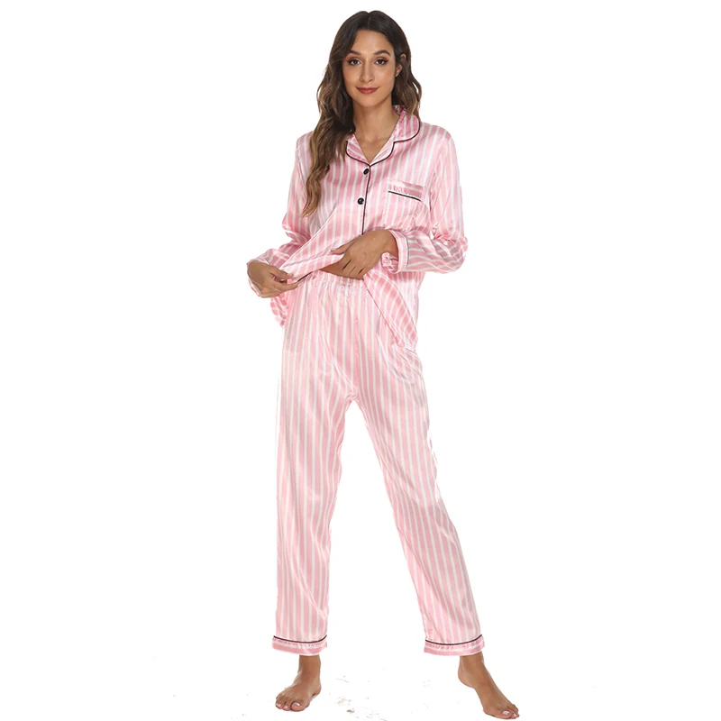 Silk Pajamas Set For Women Sleep Lounge Wear Female Pyjamas Leopard Fashion Lady Long Sleeve+Pants Nightwear Sexy Spring