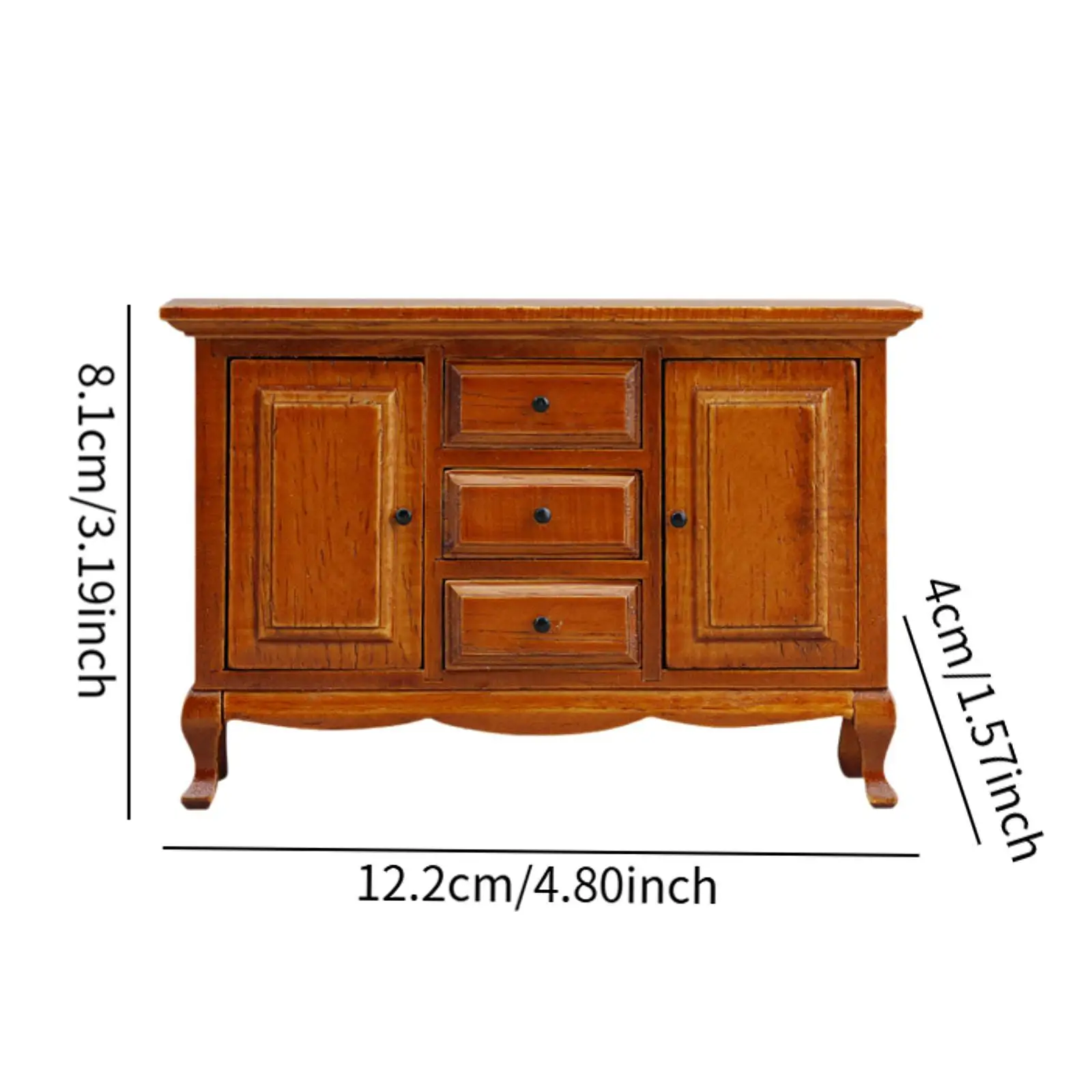 Dollhouse Miniature Cabinet Wood Bookcase Storage Display Furniture for 1 12 Scale Doll Houses Room Decor
