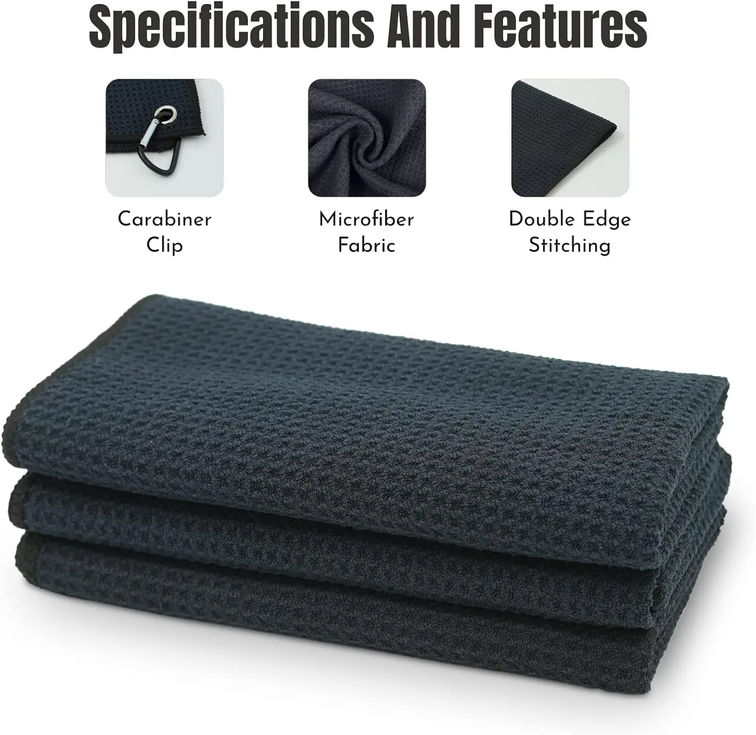 1 قطعة مناشف الجولف، 30 سم * 30 سم، 11.81 بوصة * 11.81 بوصة، منشفة جولف بنمط الوافل من الألياف الدقيقة - تحتوي على مناشف الجولف #4